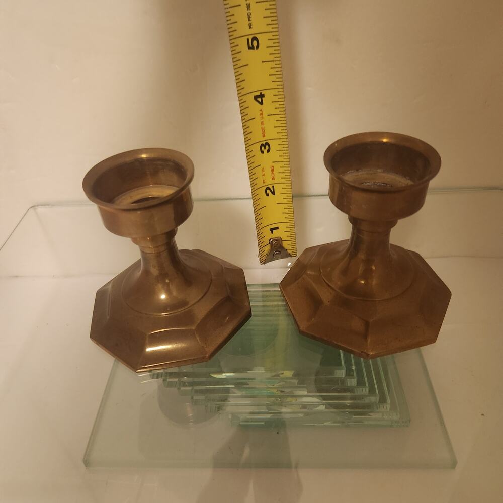Vintage MCM Brass Candle Stick Holders